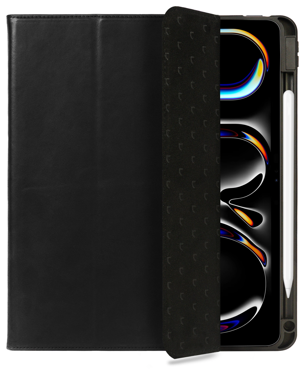 Rosso Elite iPad Pro 13 (2024/2025) Hoes 2-in-1 Echt Leer Book Case Zwart afbeelding 1
