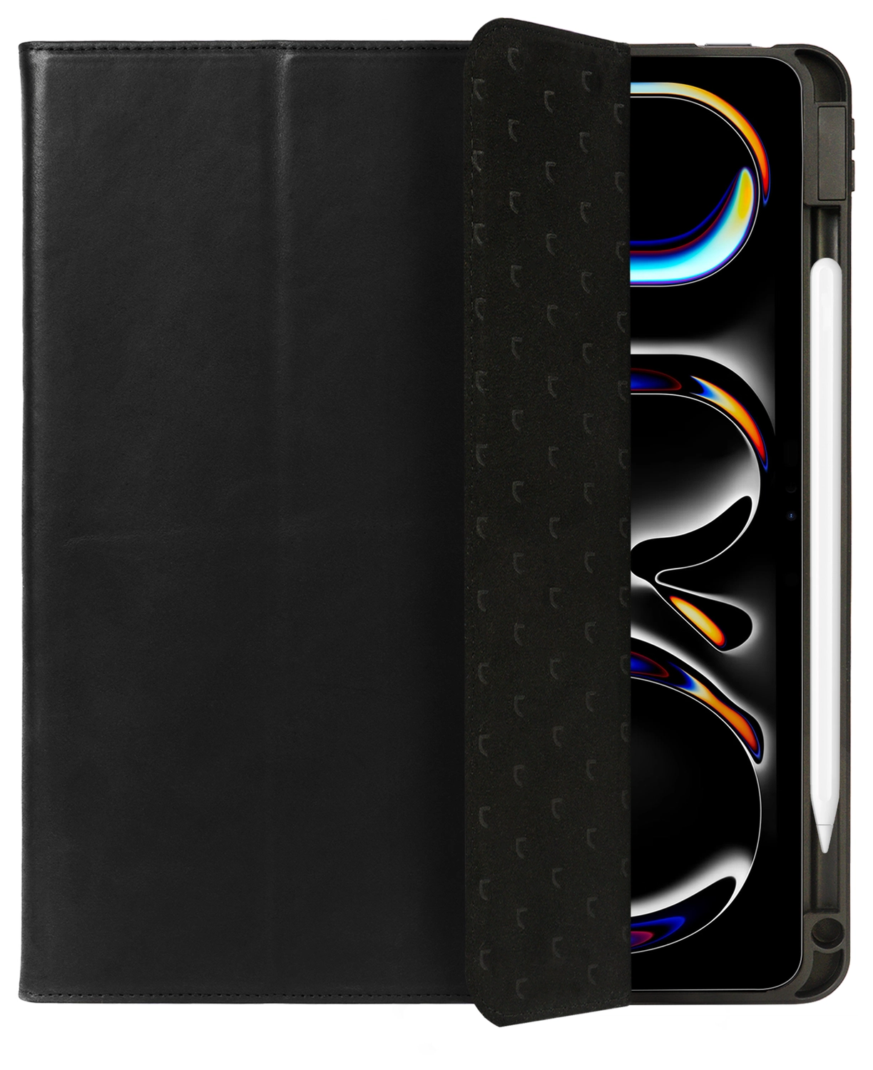Rosso Elite iPad Pro 13 (2024/2025) Hoes 2-in-1 Echt Leer Book Case Zwart afbeelding 9