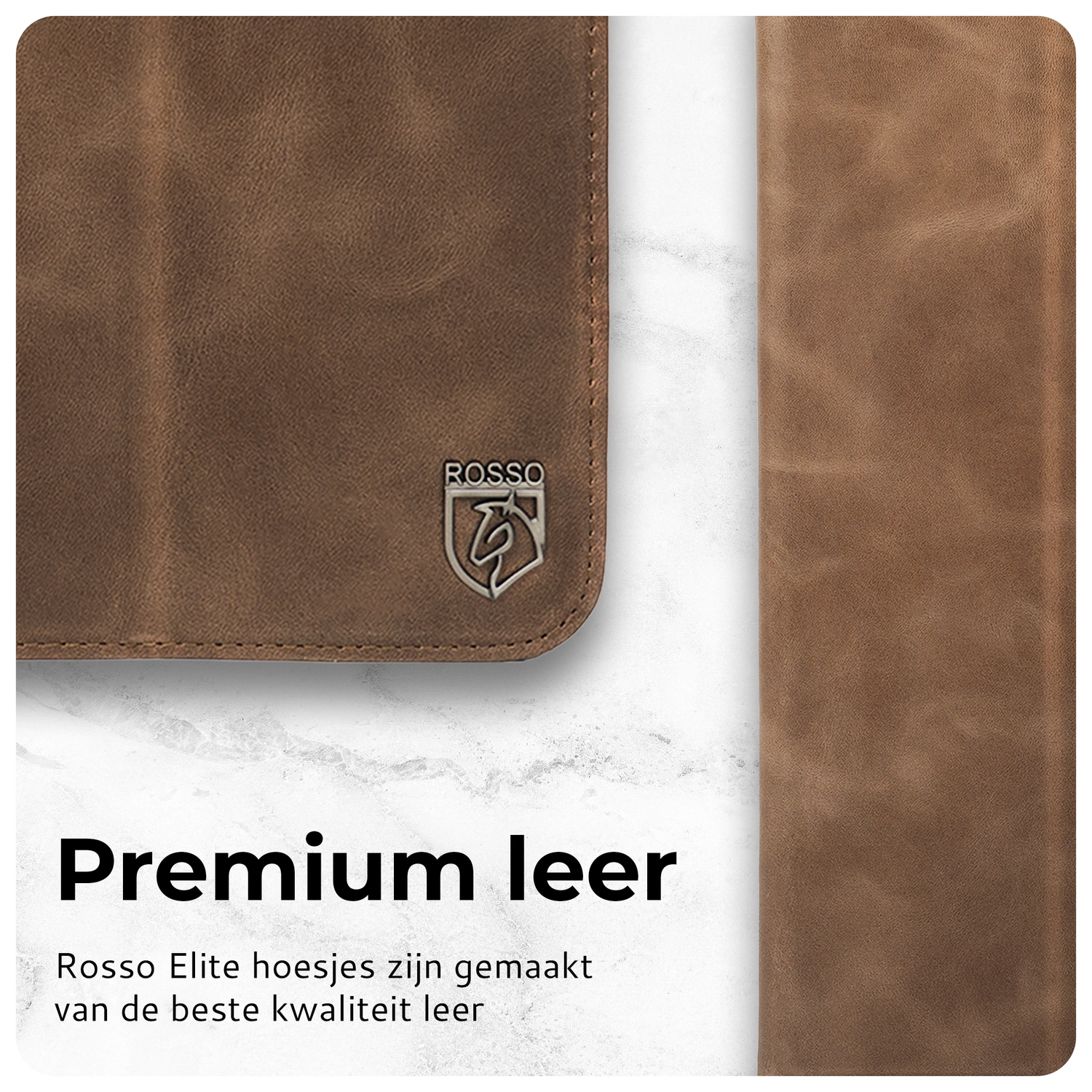 Rosso Elite Samsung Tab S10 Lite / S10 FE / S9 (FE) Hoes 2-in-1 Leer Bruin afbeelding 4
