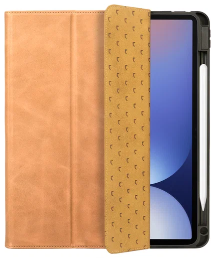 Rosso Elite Samsung Tab S10 Lite / S10 FE / S9 (FE) Hoes 2-in-1 Leer Licht Bruin afbeelding 8