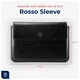Rosso Deluxe MacBook / Laptop / iPad / Tablet Sleeve tot 14 Inch Echt Leer Zwart afbeelding 4