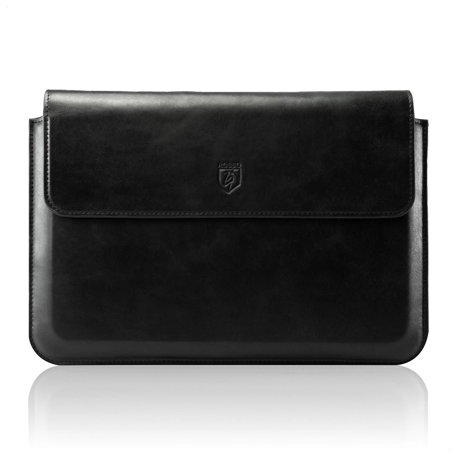 Rosso Deluxe MacBook / Laptop / iPad / Tablet Sleeve tot 14 Inch Echt Leer Zwart afbeelding 6
