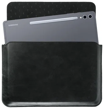Rosso Deluxe MacBook / Laptop / iPad / Tablet Sleeve tot 14 Inch Echt Leer Zwart