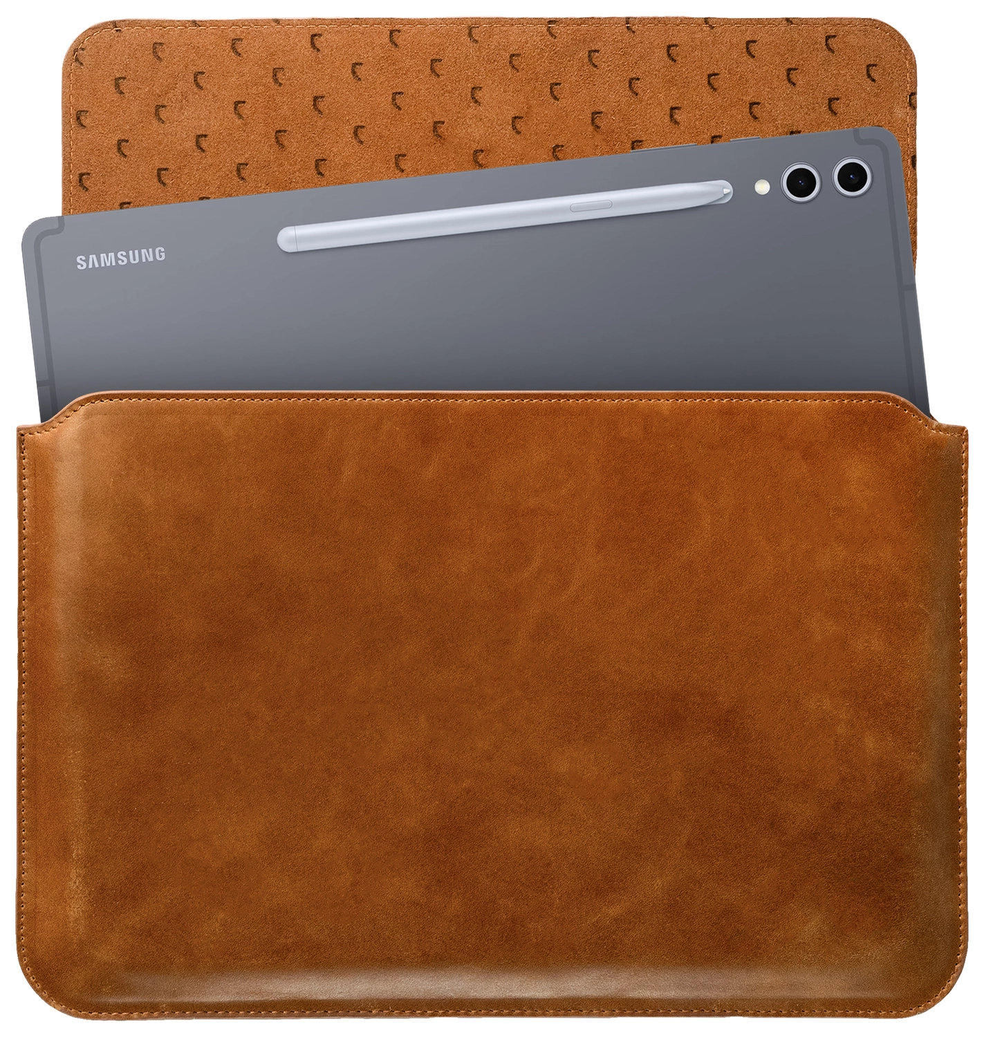 Rosso Deluxe MacBook / Laptop / iPad / Tablet Sleeve tot 14 Inch Echt Leer Bruin afbeelding 1
