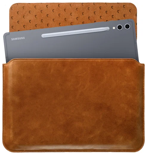 Rosso Deluxe MacBook / Laptop / iPad / Tablet Sleeve tot 14 Inch Echt Leer Bruin afbeelding 1