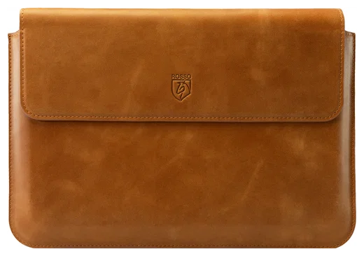 Rosso Deluxe MacBook / Laptop / iPad / Tablet Sleeve tot 14 Inch Echt Leer Bruin afbeelding 7