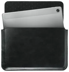 Rosso Deluxe MacBook / Laptop / iPad / Tablet Sleeve tot 11 Inch Echt Leer Zwart afbeelding