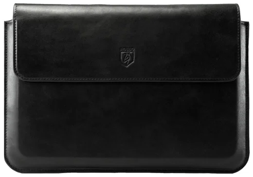 Rosso Deluxe MacBook / Laptop / iPad / Tablet Sleeve tot 11 Inch Echt Leer Zwart afbeelding 7