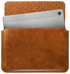 Rosso Deluxe MacBook / Laptop / iPad / Tablet Sleeve tot 11 Inch Echt Leer Bruin afbeelding