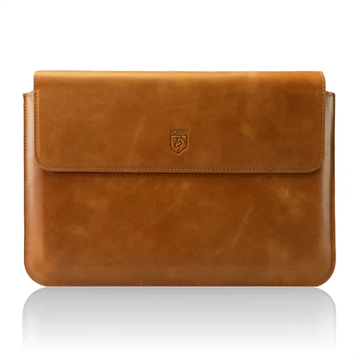 Rosso Deluxe MacBook / Laptop / iPad / Tablet Sleeve tot 11 Inch Echt Leer Bruin afbeelding 6