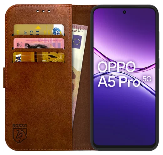 Rosso Element Oppo A5 Pro Hoesje Book Case Wallet Bruin afbeelding 1