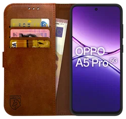 Rosso Element Oppo A5 Pro Hoesje Book Case Wallet Bruin afbeelding