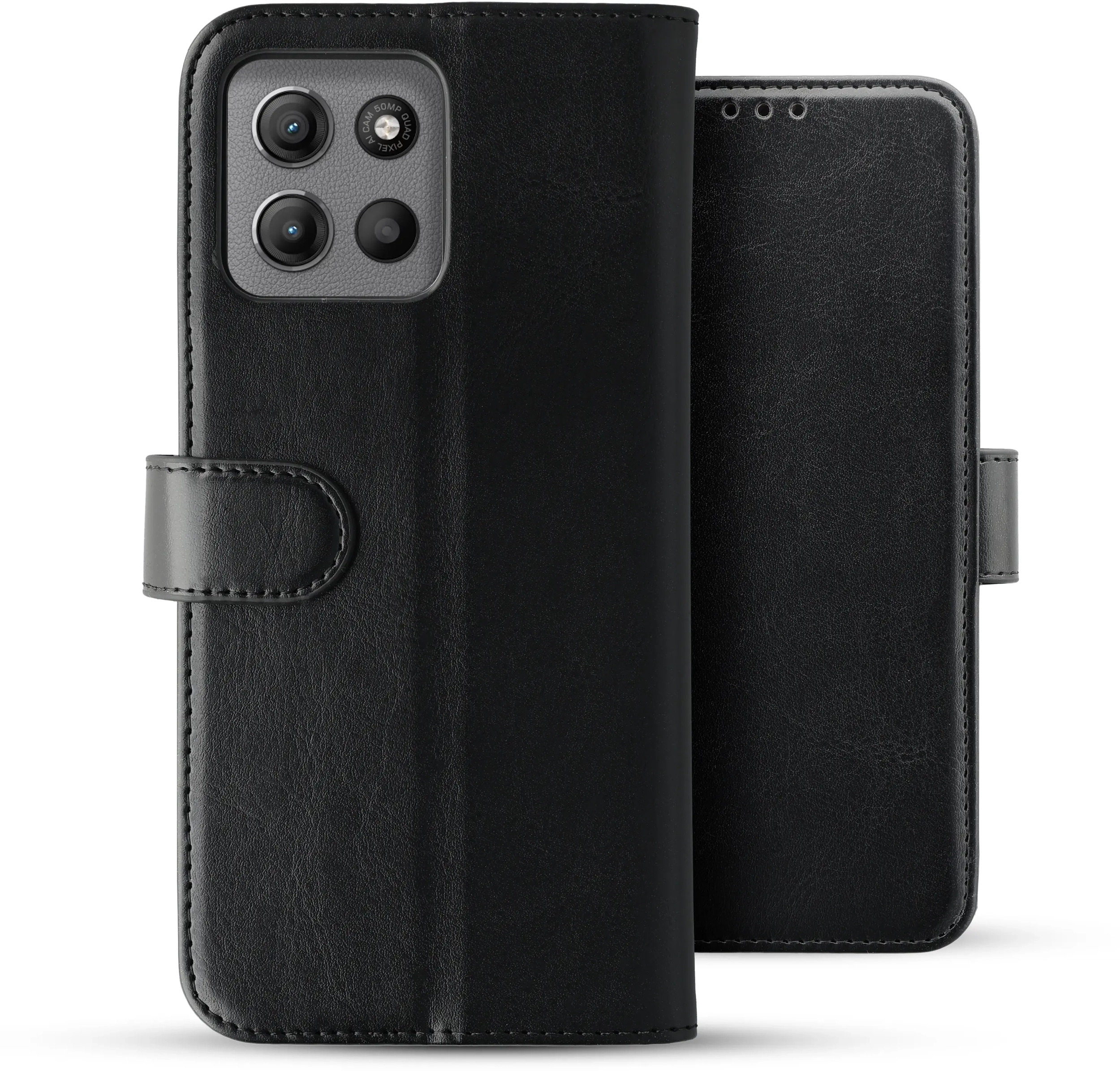 Rosso Element Motorola G15 Power Hoesje Book Case Wallet Zwart afbeelding 2