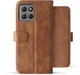 Rosso Element Motorola G15 Power Hoesje Book Case Wallet Bruin afbeelding 2