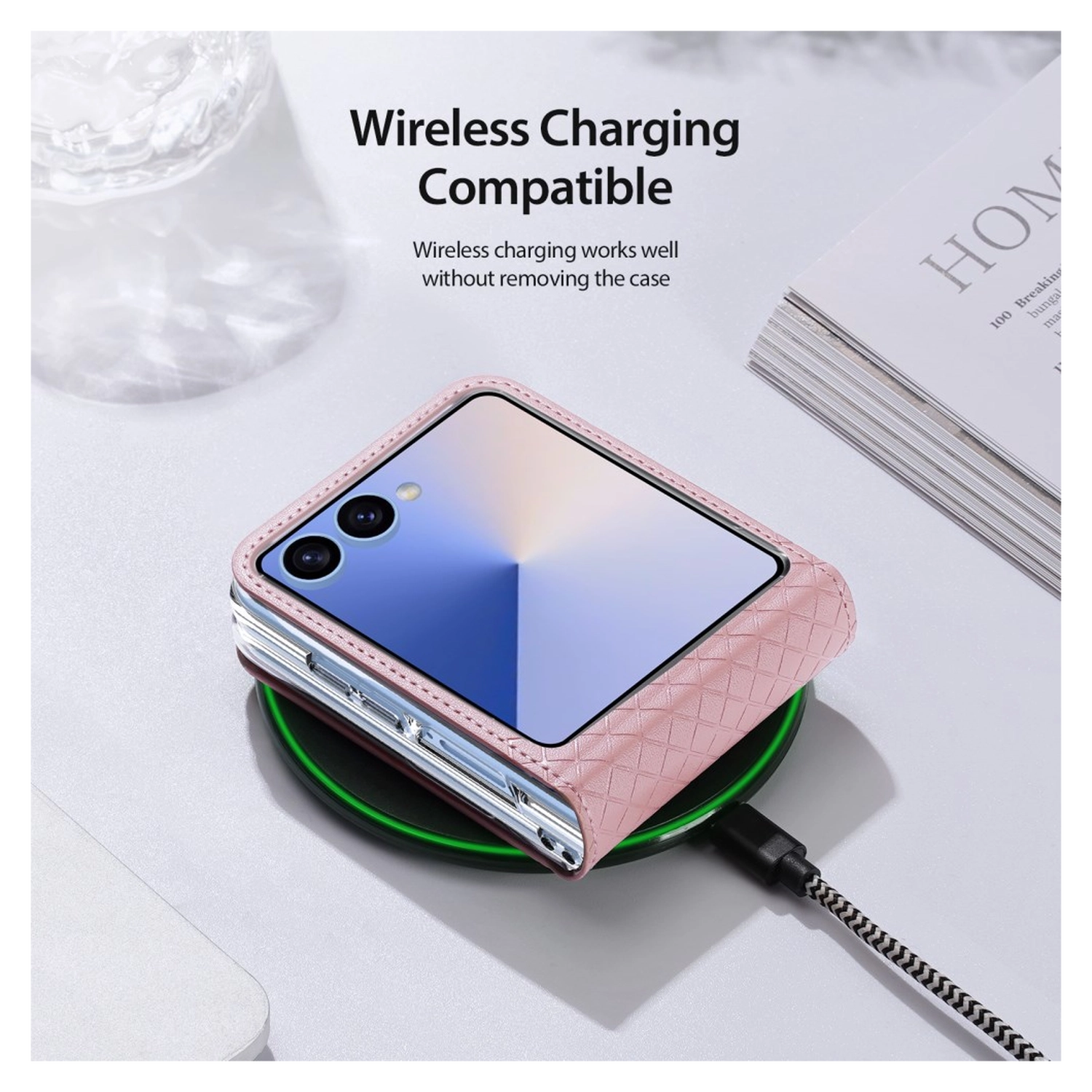 Dux Ducis Bril Samsung Galaxy Z Flip 7 Hoesje Back Cover Roze afbeelding 9