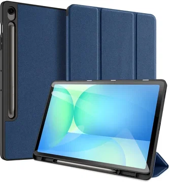 Dux Ducis Domo Samsung Galaxy Tab S10 FE Plus Hoes Tri-Fold Book Case Blauw