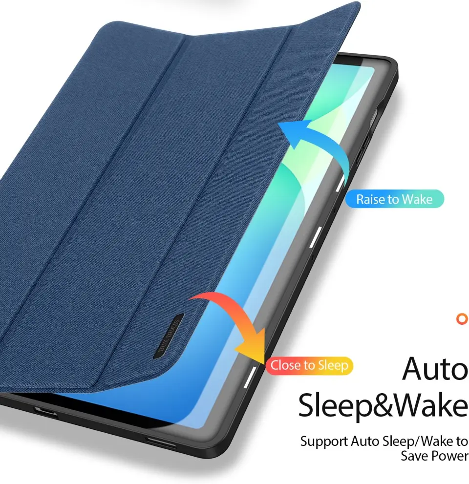 Dux Ducis Domo Samsung Galaxy Tab S10 FE Plus Hoes Tri-Fold Book Case Blauw afbeelding 7