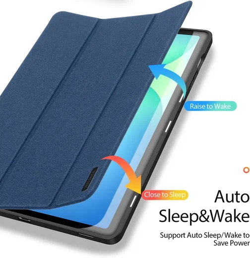 Dux Ducis Domo Samsung Galaxy Tab S10 FE Plus Hoes Tri-Fold Book Case Blauw afbeelding 7