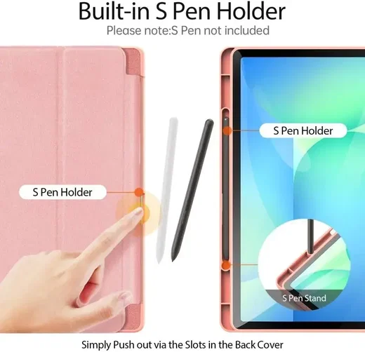 Dux Ducis Domo Samsung Galaxy Tab S10 FE Plus Hoes Tri-Fold Book Case Roze afbeelding 2