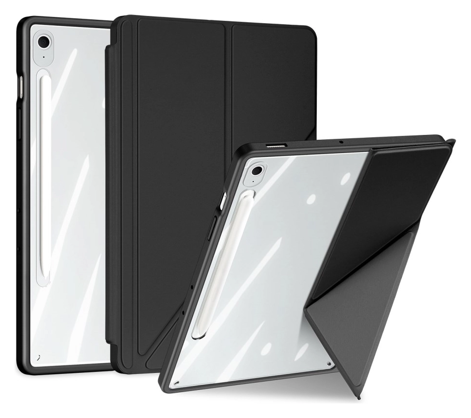 Dux Ducis Magi Samsung Galaxy Tab S10 FE Plus Hoes V-Fold Book Case Zwart afbeelding 1