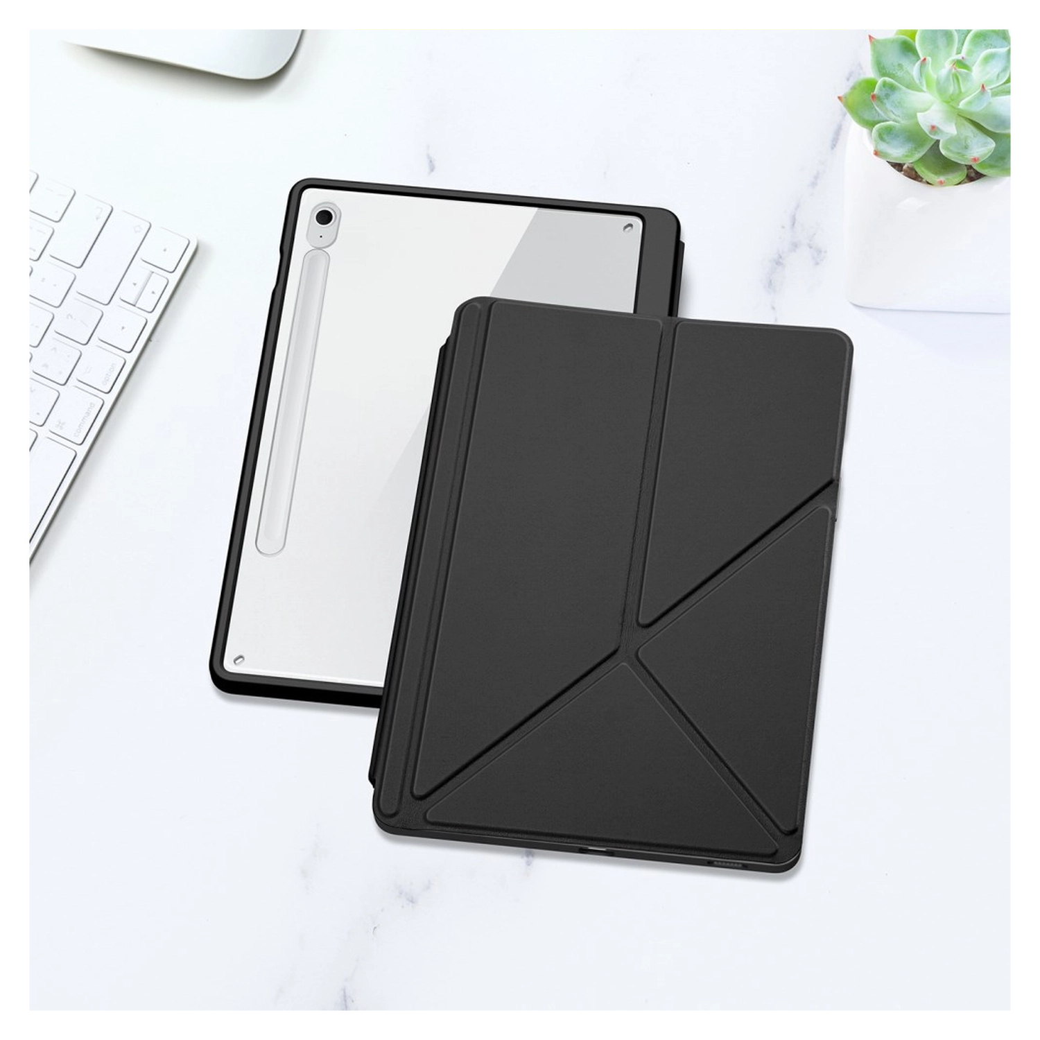 Dux Ducis Magi Samsung Galaxy Tab S10 FE Plus Hoes V-Fold Book Case Zwart afbeelding 11