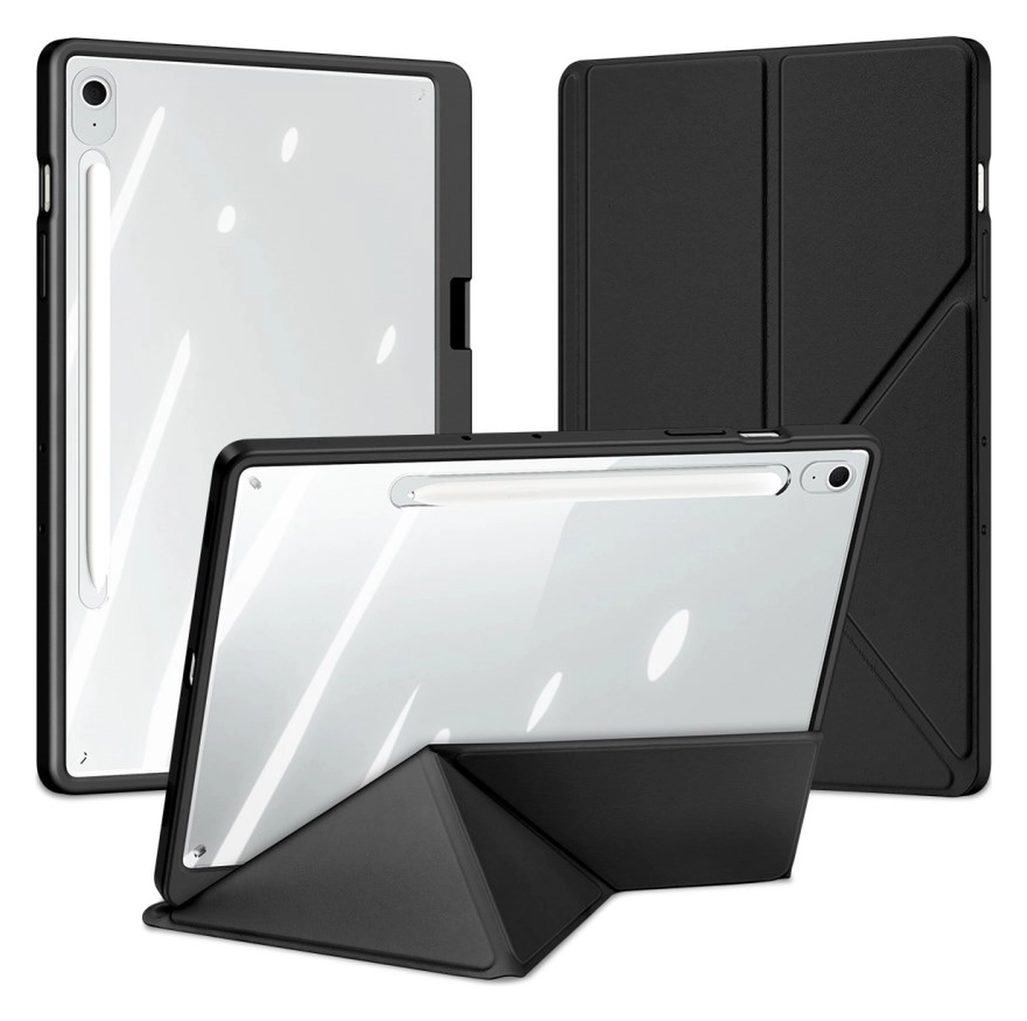 Dux Ducis Magi Samsung Galaxy Tab S10 FE Plus Hoes V-Fold Book Case Zwart afbeelding 2