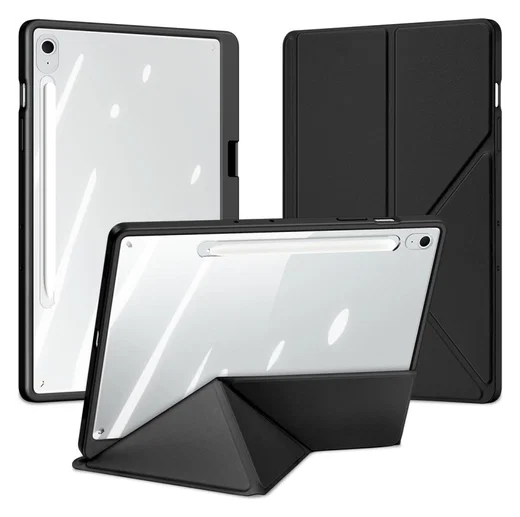Dux Ducis Magi Samsung Galaxy Tab S10 FE Plus Hoes V-Fold Book Case Zwart afbeelding 2