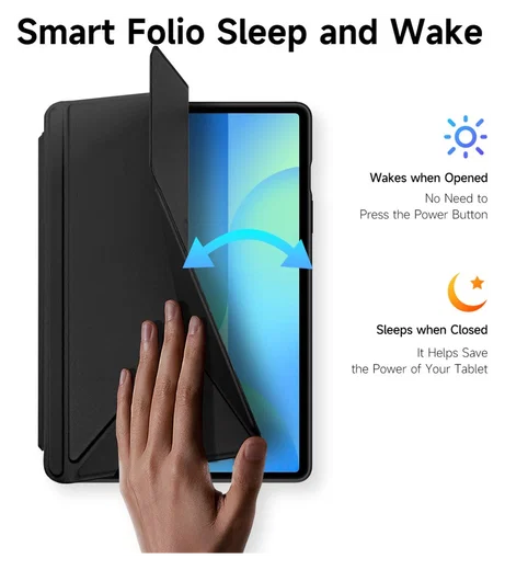 Dux Ducis Magi Samsung Galaxy Tab S10 FE Plus Hoes V-Fold Book Case Zwart afbeelding 4