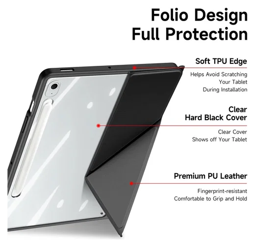 Dux Ducis Magi Samsung Galaxy Tab S10 FE Plus Hoes V-Fold Book Case Zwart afbeelding 5
