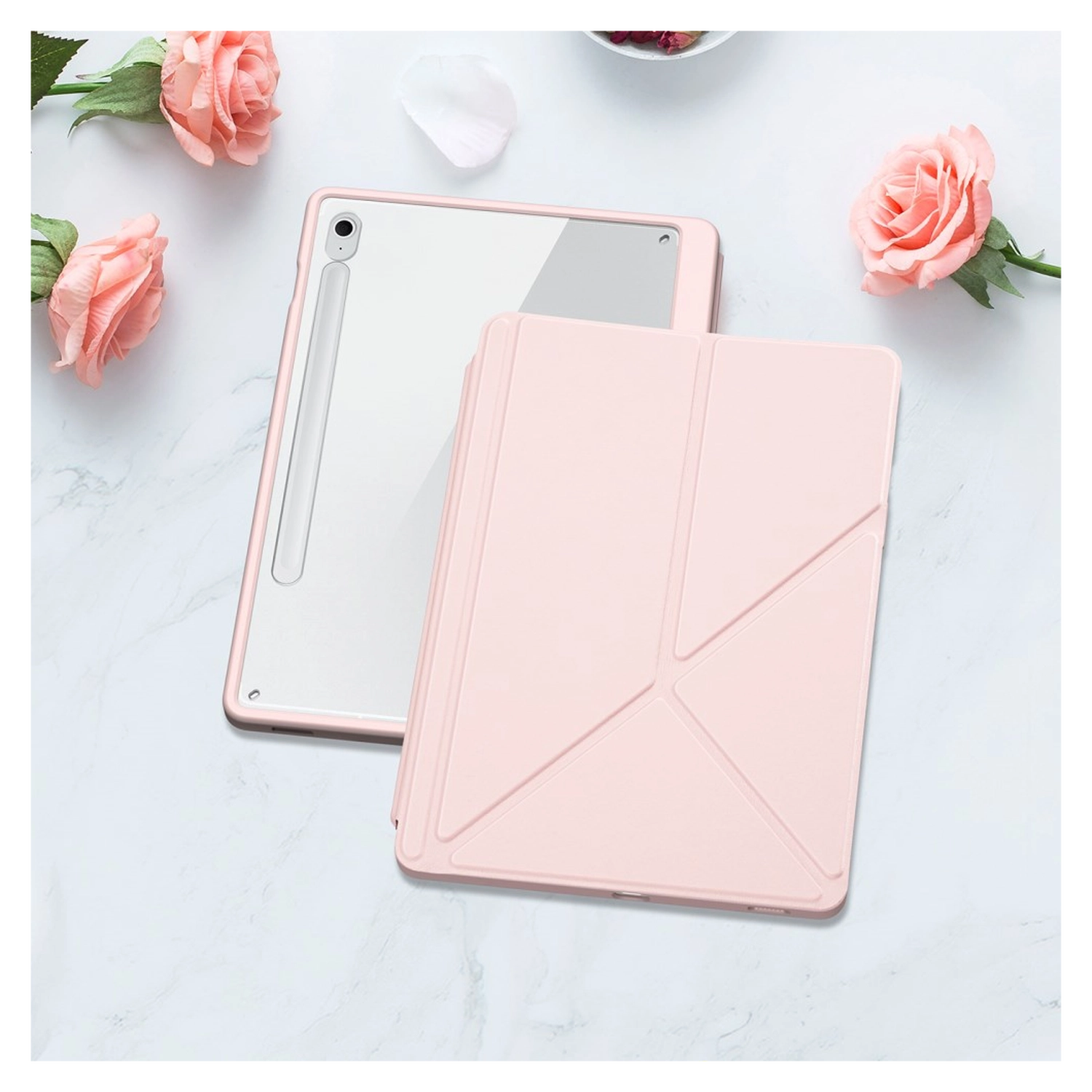 Dux Ducis Magi Samsung Galaxy Tab S10 FE Plus Hoes V-Fold Book Case Roze afbeelding 11