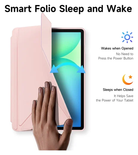 Dux Ducis Magi Samsung Galaxy Tab S10 FE Plus Hoes V-Fold Book Case Roze afbeelding 4
