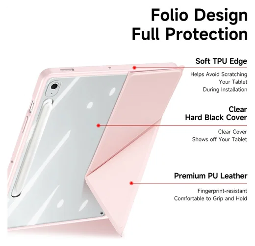 Dux Ducis Magi Samsung Galaxy Tab S10 FE Plus Hoes V-Fold Book Case Roze afbeelding 5