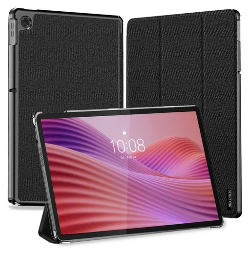 Dux Ducis Domo Lenovo Tab K10 Gen 2 Hoes Tri-Fold Book Case Zwart afbeelding 1