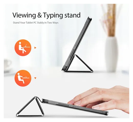 Dux Ducis Domo Lenovo Tab K10 Gen 2 Hoes Tri-Fold Book Case Zwart afbeelding 4