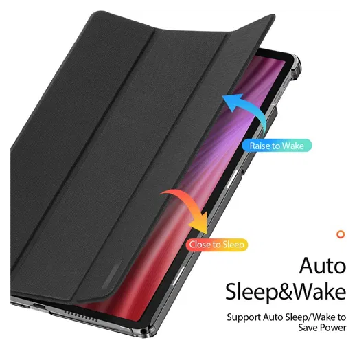 Dux Ducis Domo Lenovo Tab K10 Gen 2 Hoes Tri-Fold Book Case Zwart afbeelding 2