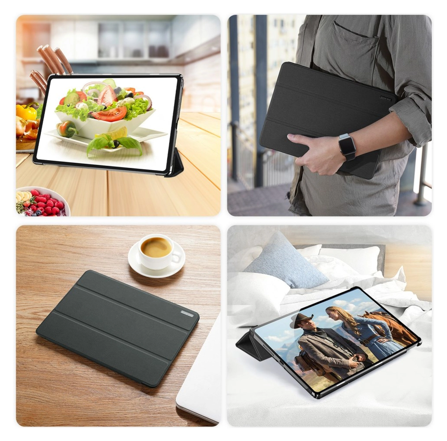 Dux Ducis Domo Lenovo Tab K10 Gen 2 Hoes Tri-Fold Book Case Zwart afbeelding 8