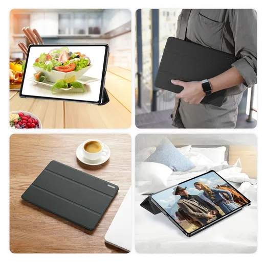 Dux Ducis Domo Lenovo Tab K10 Gen 2 Hoes Tri-Fold Book Case Zwart afbeelding 8