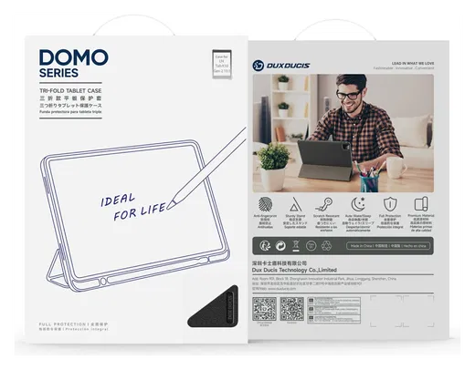 Dux Ducis Domo Lenovo Tab K10 Gen 2 Hoes Tri-Fold Book Case Zwart afbeelding 9