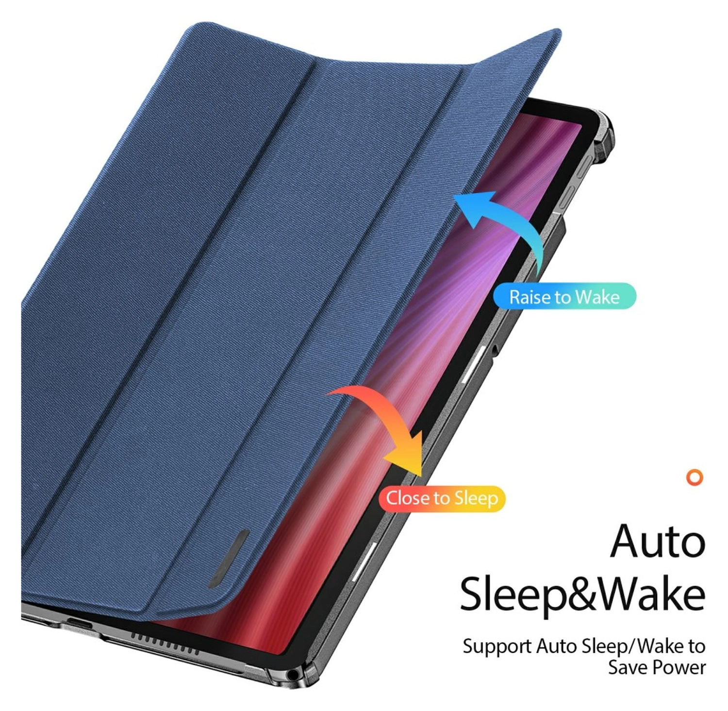 Dux Ducis Domo Lenovo Tab K10 Gen 2 Hoes Tri-Fold Book Case Blauw afbeelding 2