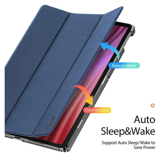 Dux Ducis Domo Lenovo Tab K10 Gen 2 Hoes Tri-Fold Book Case Blauw afbeelding 2