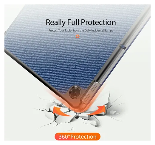 Dux Ducis Domo Lenovo Tab K10 Gen 2 Hoes Tri-Fold Book Case Blauw afbeelding 3