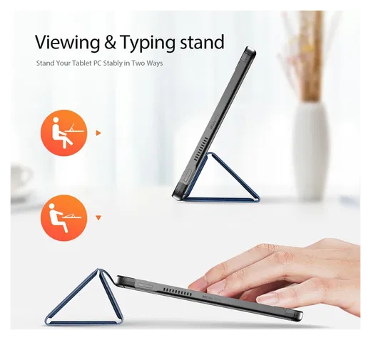 Dux Ducis Domo Lenovo Tab K10 Gen 2 Hoes Tri-Fold Book Case Blauw afbeelding 4