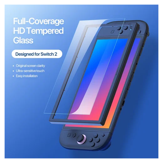 Dux Ducis Nintendo Switch 2 Screen Protector 9H Tempered Glass met Tray afbeelding 2
