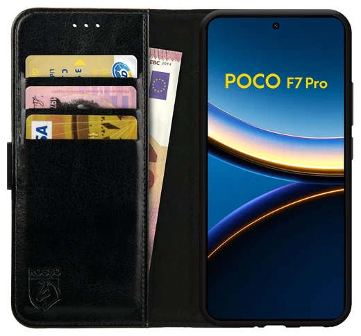 Rosso Element Xiaomi Poco F7 Pro Hoesje Book Case Wallet Zwart afbeelding 1