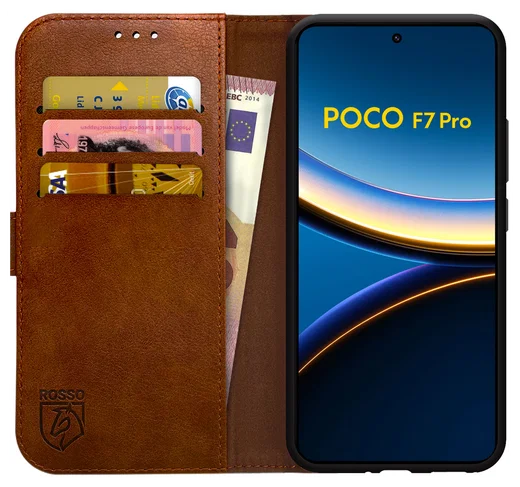 Rosso Element Xiaomi Poco F7 Pro Hoesje Book Case Wallet Bruin afbeelding 1