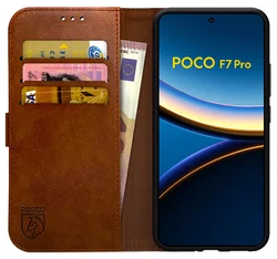 Rosso Element Xiaomi Poco F7 Pro Hoesje Book Case Wallet Bruin afbeelding