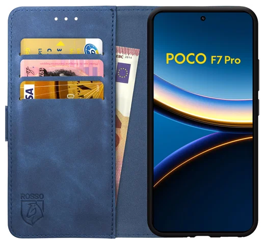 Rosso Element Xiaomi Poco F7 Pro Hoesje Book Case Wallet Blauw afbeelding 1