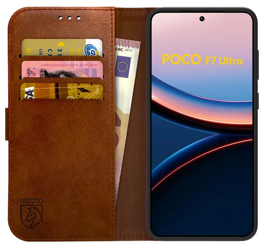 Rosso Element Xiaomi Poco F7 Ultra Hoesje Book Case Wallet Bruin afbeelding 1