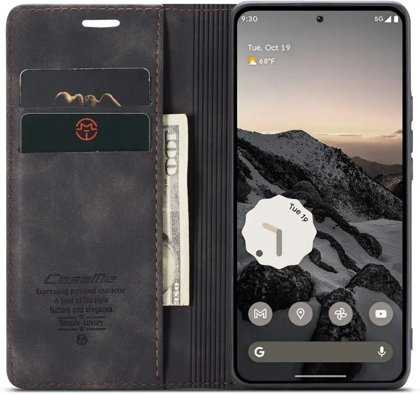 CaseMe 013 Google Pixel 9a Hoesje Book Case met Standaard Zwart afbeelding 1