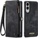 CaseMe 008 Samsung Galaxy S25 Edge Hoesje 2-in-1 Book Case en Back Cover Zwart